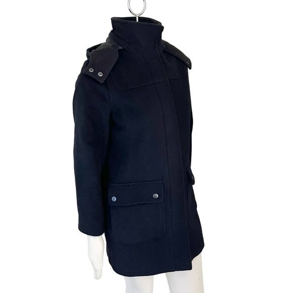 NEW L.L. BEAN 100% Lambswool Oversized Quilted Black Barn Chore Coat SZ SP - Picture 5 of 11